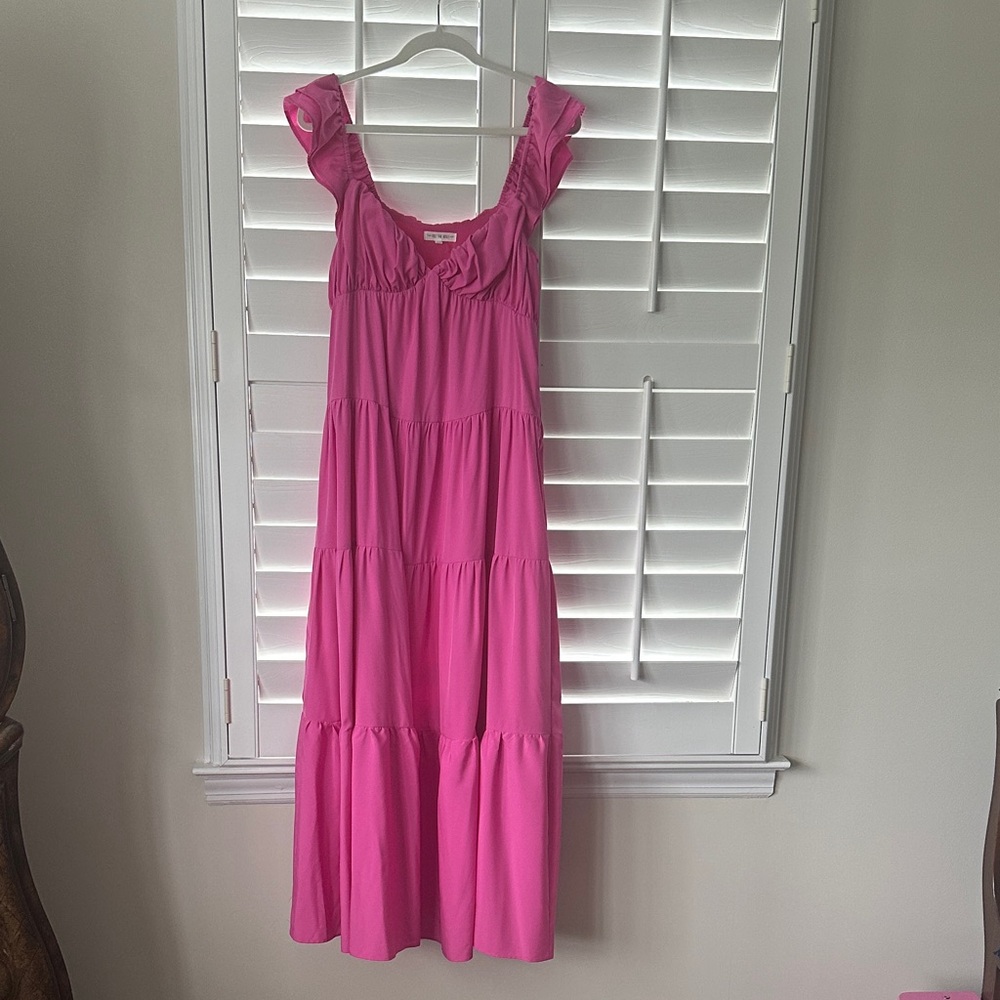 Free the Roses Fuchsia Gathered Dress
